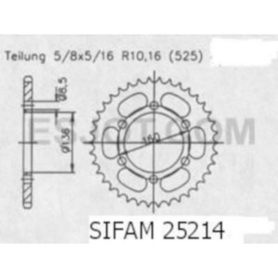 Rozeta pro Sachs 25214CZ41